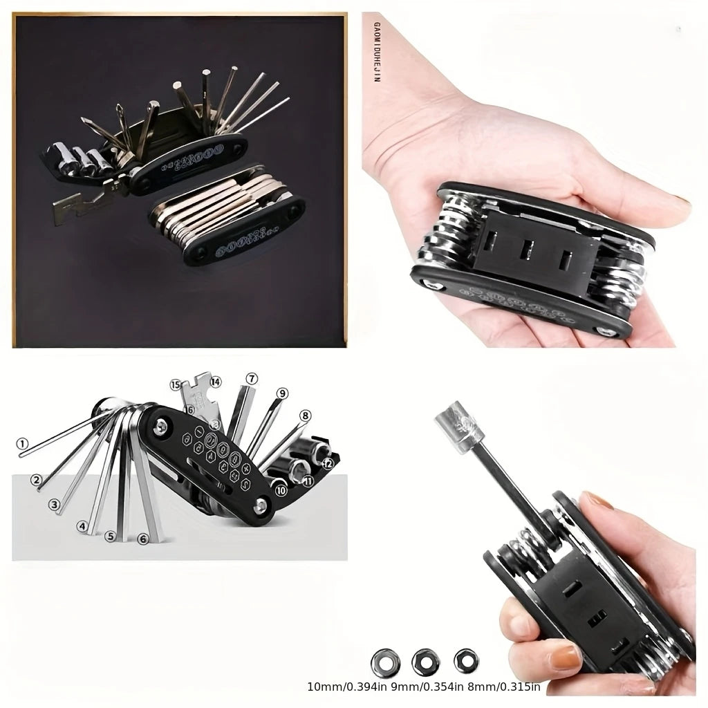 NEW Arrivals 16-in-1 Socket Wrench Set, Non-Slip Rotating Head. Durable Stainless Steel for Home & Car Repairs. Easy & Universal Tool.