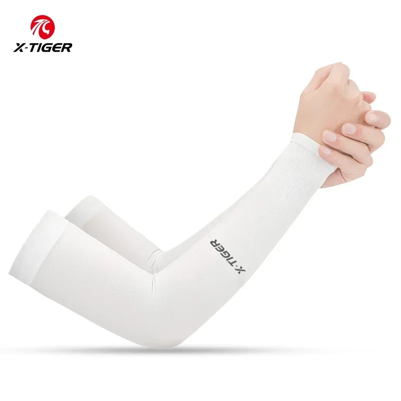 NEW Arrivals 2 Pair Set Cycling Outdoor Running Fitness Gym  Arm Sleeves Ice Fabric  Anti-UV Sunscreen Running Cycling Sleeve Arm Warmers Women Men Sports Accessories Supplies