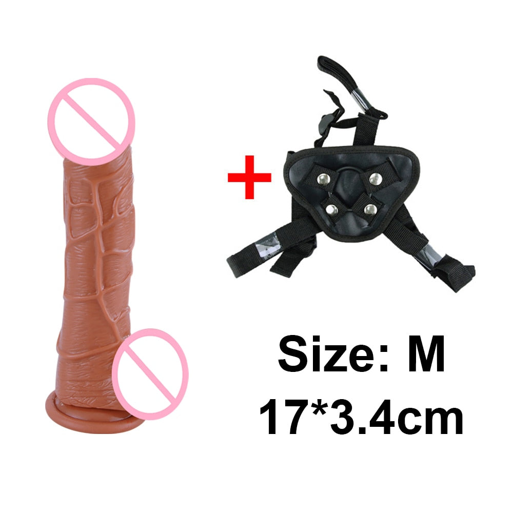 Harness Women Panties Realistic Penis Cock Strap-On Strapon Dildo With Suction Cup Dildo Belt Harness Sex Toys for Lesbian