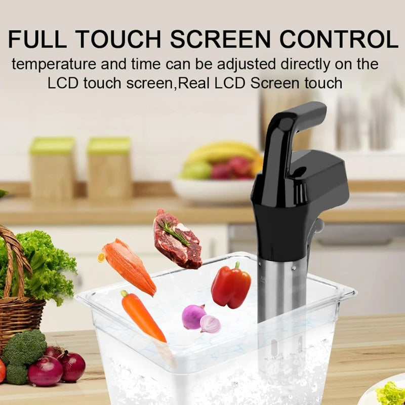 NEW 1100W Vacuum Sous Vide Cooker LCD Touch Screen Digital Display Immersion Circulator Accurate Cooking Waterproof Smart Slow Cooker App Control Connected Cooking