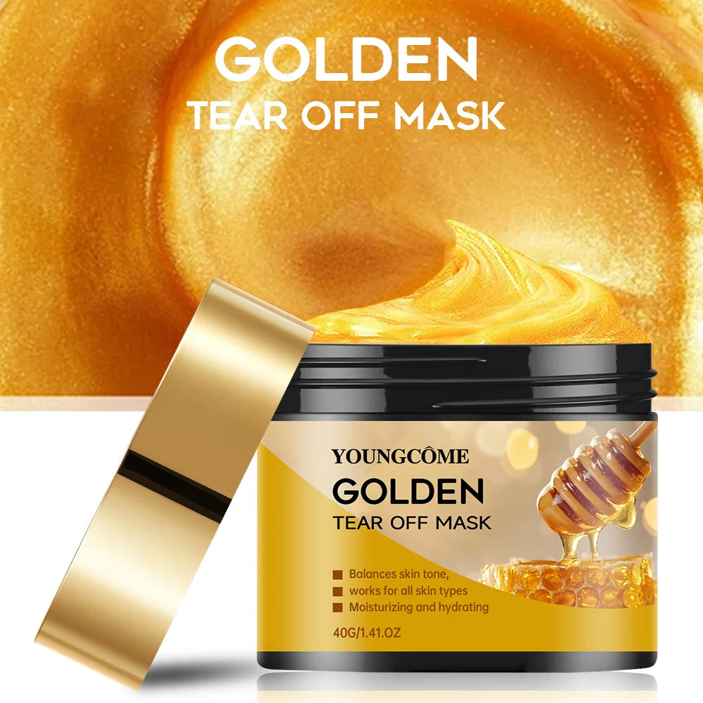 70g Facial Gold Textured Whitening Mask Blackhead Remover Whitening Face Mask Deep Cleansing Hyaluronic Acid Moisturizing Women Skin Care Supplies Korean Products