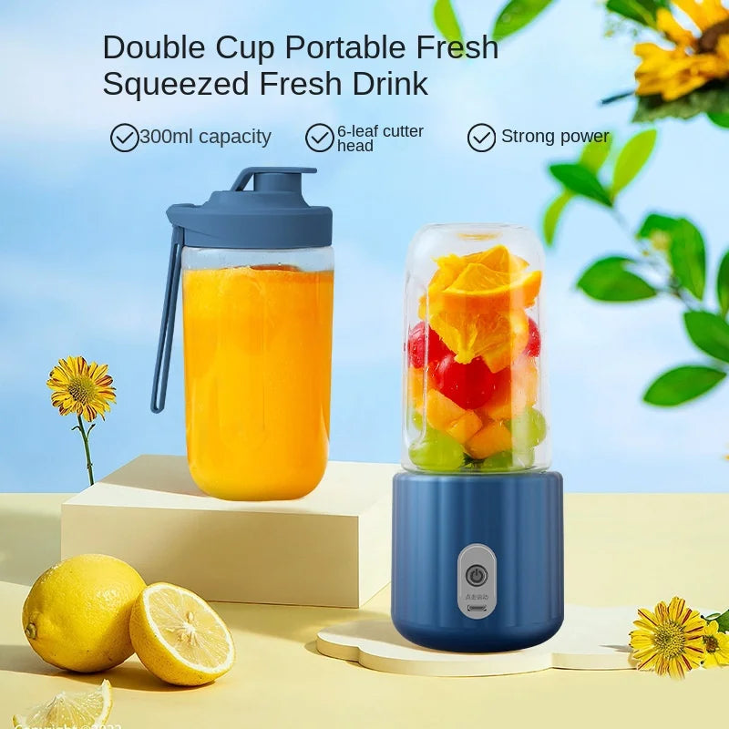 NEW Arrivals Double Cup Multifunction USB Fruit Mixers Juicers Portable Electric Juicer Blender Fruit Juicer Cup Food Milkshake Juice Cocktails Drinks Maker Home Supplies Kitchen Accessories