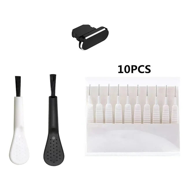NEW Arrivals 13 PCS Set iPhone Samsung Mobile Phone Charging Port Dust Plug for iPhone 15 14 Pro Max iPad Port Protector Cleaner Kit Computer Keyboard Cleaning Brush Sets