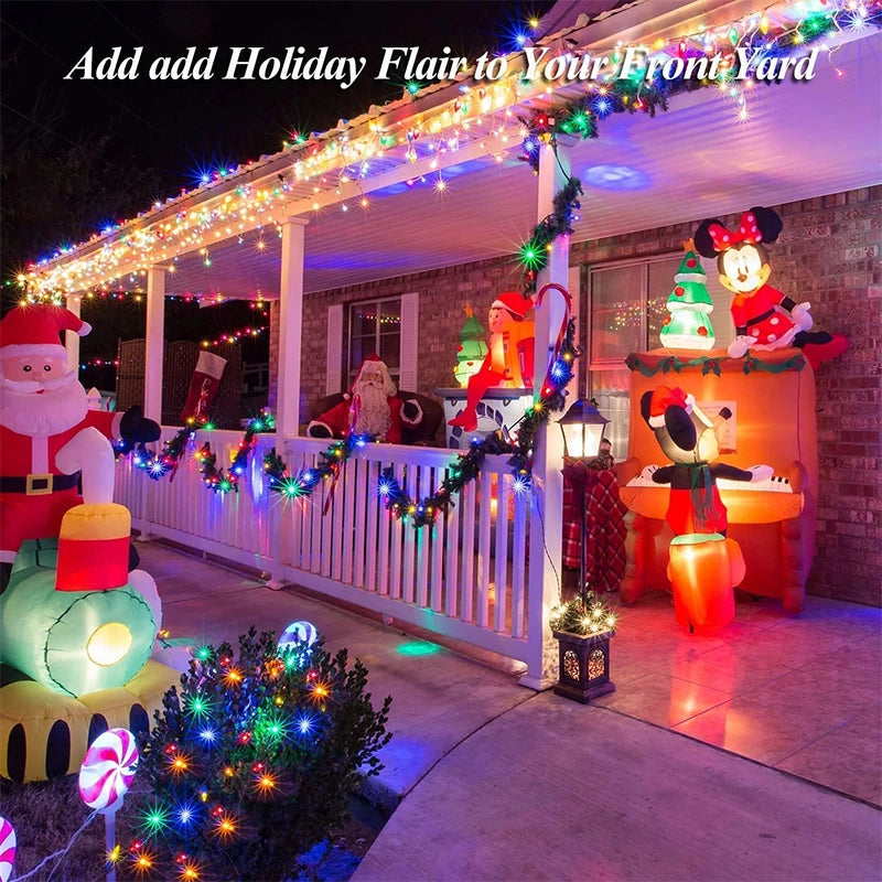 NEW Arrivals SOLAR 12M/22M/32M  LED Outdoor Christmas Light Solar Lamp Garden Christmas Light Xmas Tree Decoration IP65 Fairy String Light Lamp Garland Home Outdoor Garden Courtyard Balcony Decoration Supplies