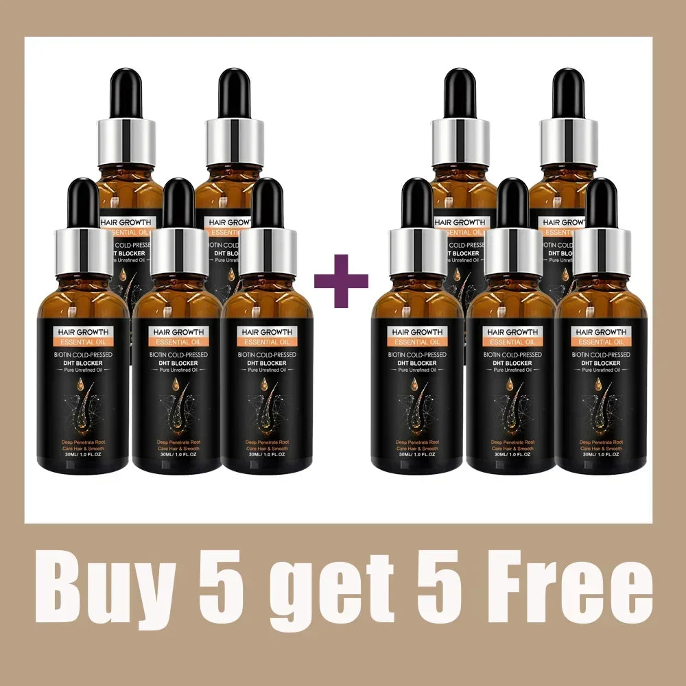 Buy 10 Get 12 Free Hair Growth Korean Oil, Biotin DHT Blocker Postpartum Loss Seborrheic, Dermatitis Anti-Loss Therapy Treatment Shampoo Boost Regrowth Increase Production of Shampoo