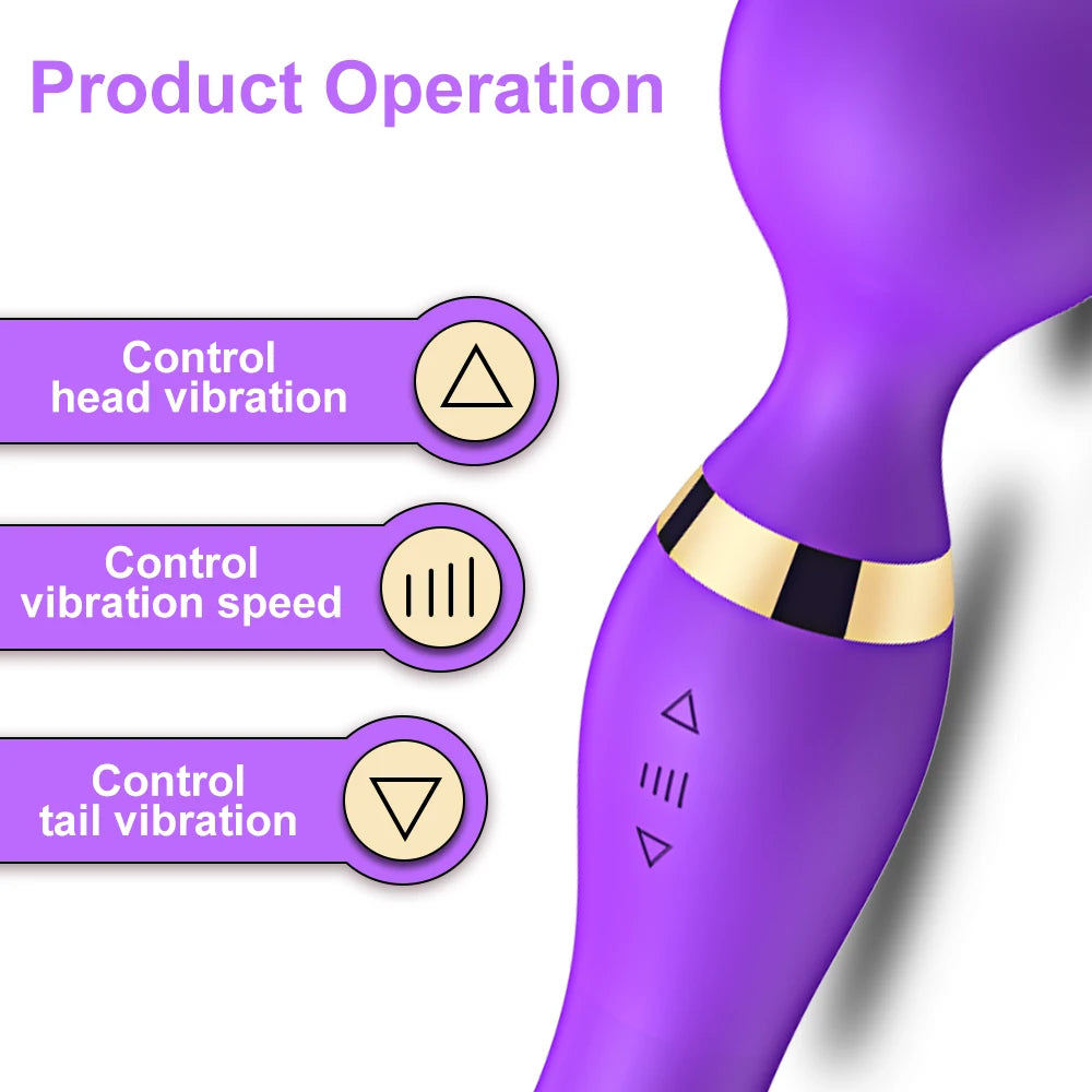 Powerful Vibrator for Women 2 Motors AV Magic Wand Massager Clitoris Stimulator Female Masturbation Dildo Sex Toy Adults Goods