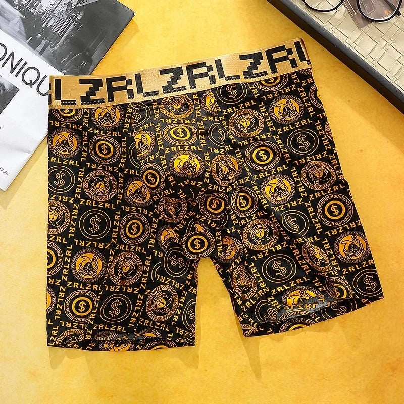 NEW Arrivals L-3XL Plus Size Ultra-Thin Ice-Silk Men's Underwear Extended 7A Cotton Antibacterial Flat-Crotch Shorts Breathable Summer Sexy Boxer Briefs