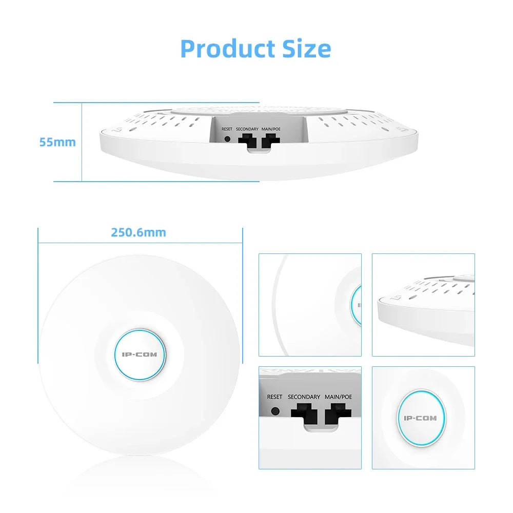 Business Office AX3000 WI-FI 6 Wireless Ceiling Access Point Support Mesh Seamless Roaming MU-MIMO Poe Powered Dual-Band WI-FI Range Extender
