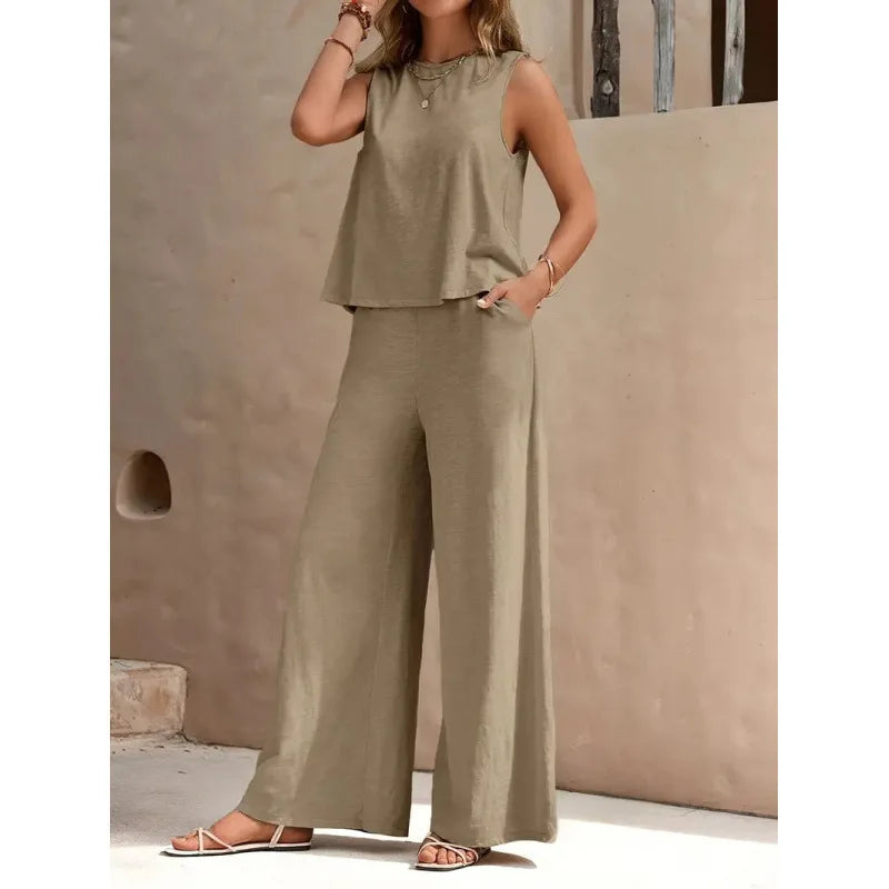 10 Colors 2 PCS Set S-XL UK Size Casual Ladies Woman New Matching Outfits Female Summer  Clothing Suit