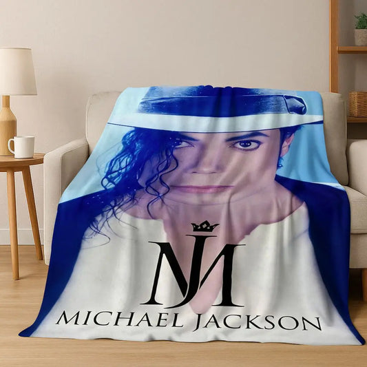 For MJ Lovers 26 Types/Colors 180x220cm Michael Jackson King of Pop Art Flannel Blanket, Cozy Soft Throw Blanket for Home Bedroom Bed Sofa Outdoor Camping Beach Picnic Cover Gift