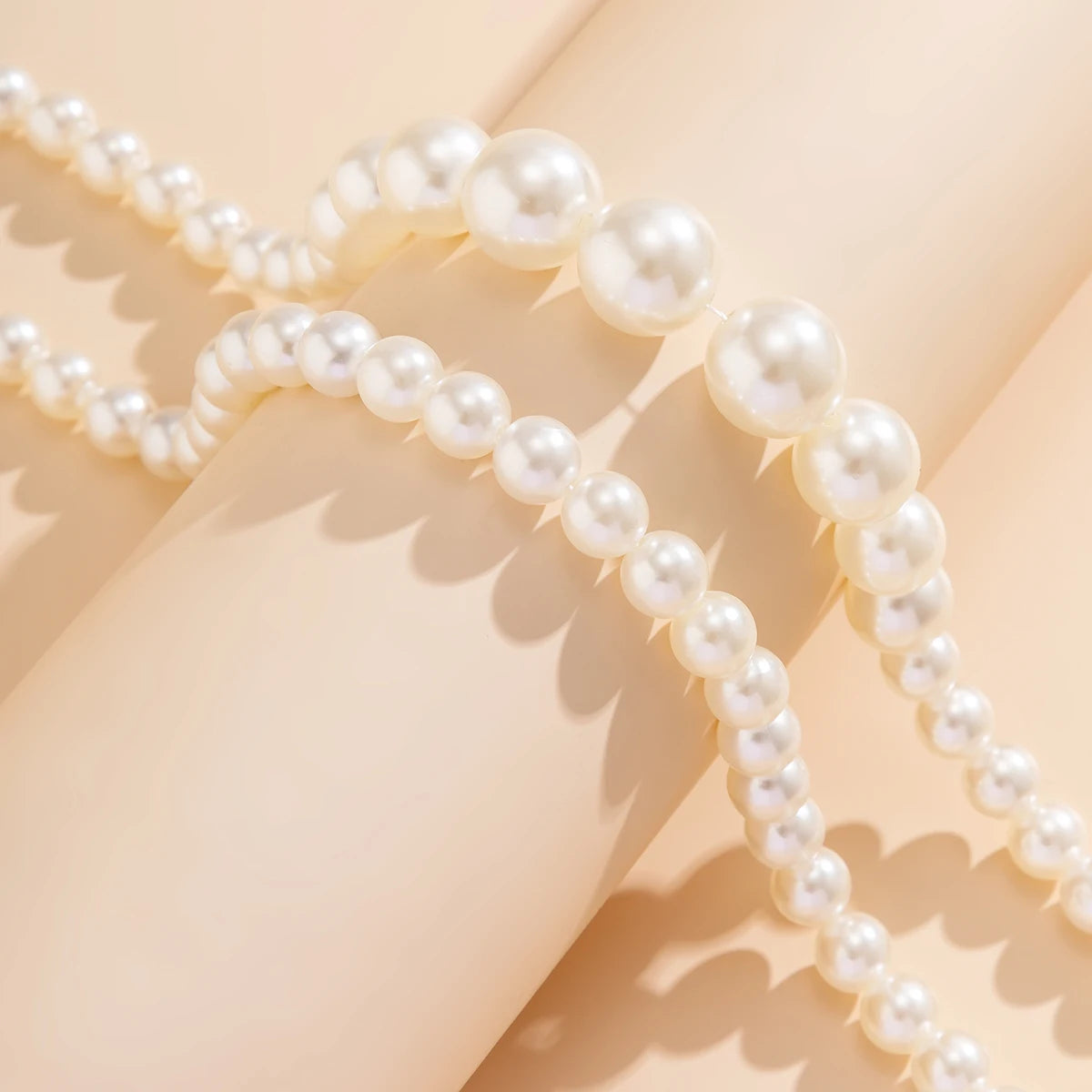 IngeSight.Z Elegant 2pcs/set Imitation Pearl Beaded Choker Necklaces Collar for Women Wedding Bridal Party Jewelry Gift