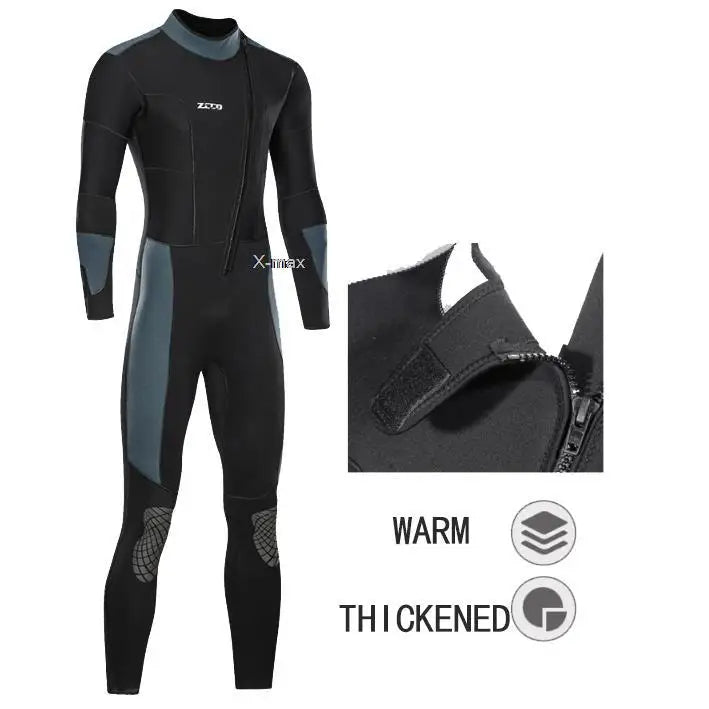 S-3XL Plus Size 5MM Neoprene Men's Long Professional Wetsuit  Neoprene Material Warm Fleece Lining Outdoor Swimming Kayaking Surfing Drifting Diving Scuba Snorkeling Underwater Fishing Wetsuit