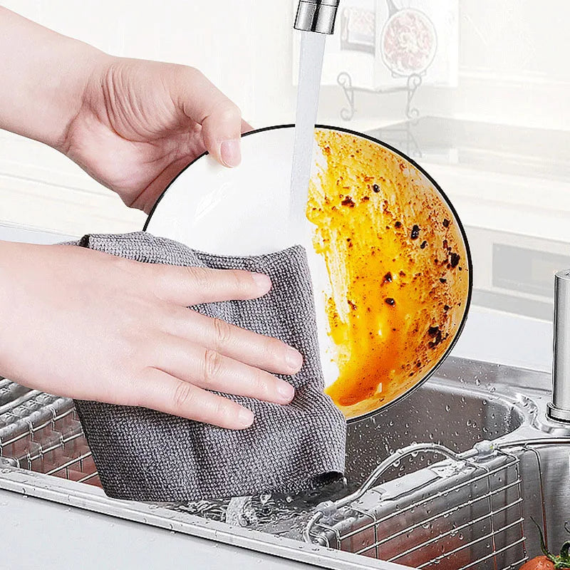 NEW Arrivals 20PCS/Rolls 25x25CM 8 Colors Reusable Cleaning Wipe Household Kitchen Cloth Microfiber Towel Rolls Dish Rags Wash Paper Towel Replacement Car Home Office Cleaning Tools