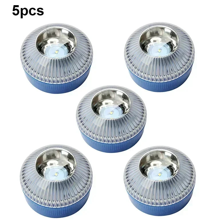 4 PCS Set Newest Portable Emergency Light Car Emergency Beacon Light Orange/Blue/Red Magnetic Induction Strobe Light Waterproof Flashlight Car Safety Accessories