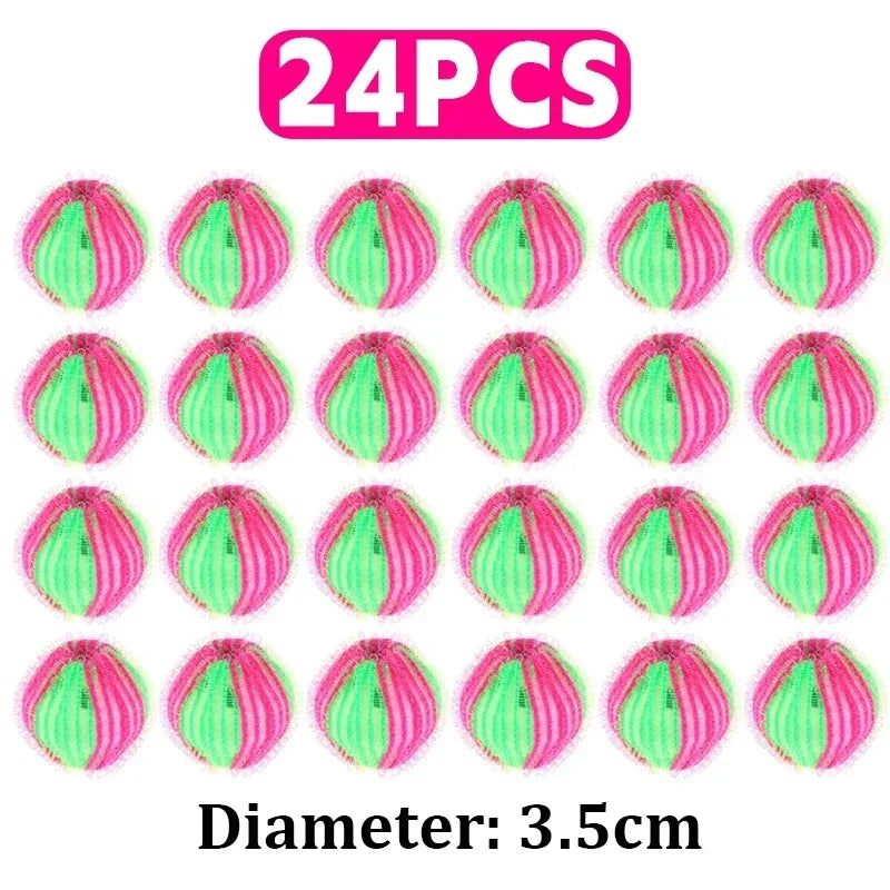 NEW Arrivals 24 PCS Set Magic Laundry Balls Hair Catcher Pets Dogs Cats Hair Removal Cleaning Balls Reusable Washing Machine Fur Stain Removal Filter Dirty Collection Tools