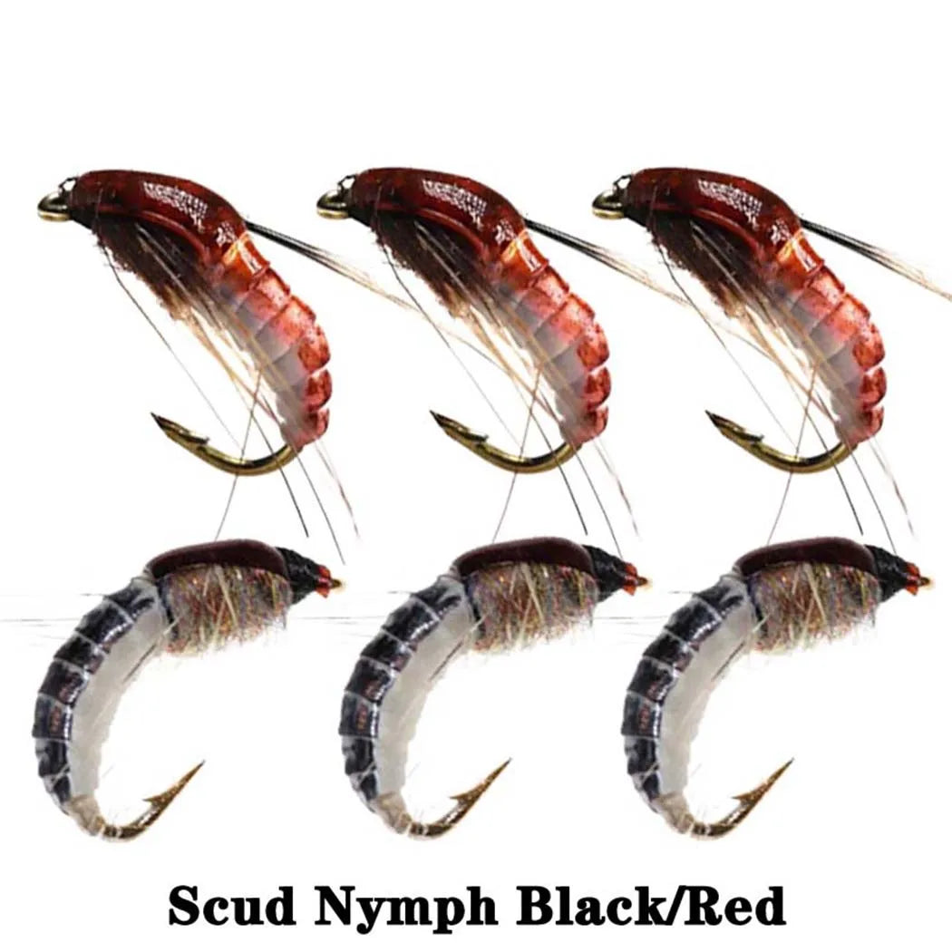 24 PCS Set/Box Nymph Scud Fly Fishing Flies Fly Insects Different Styles Salmon Trout Fly Fishing Lures River Sea Lakes Fishing Accessories