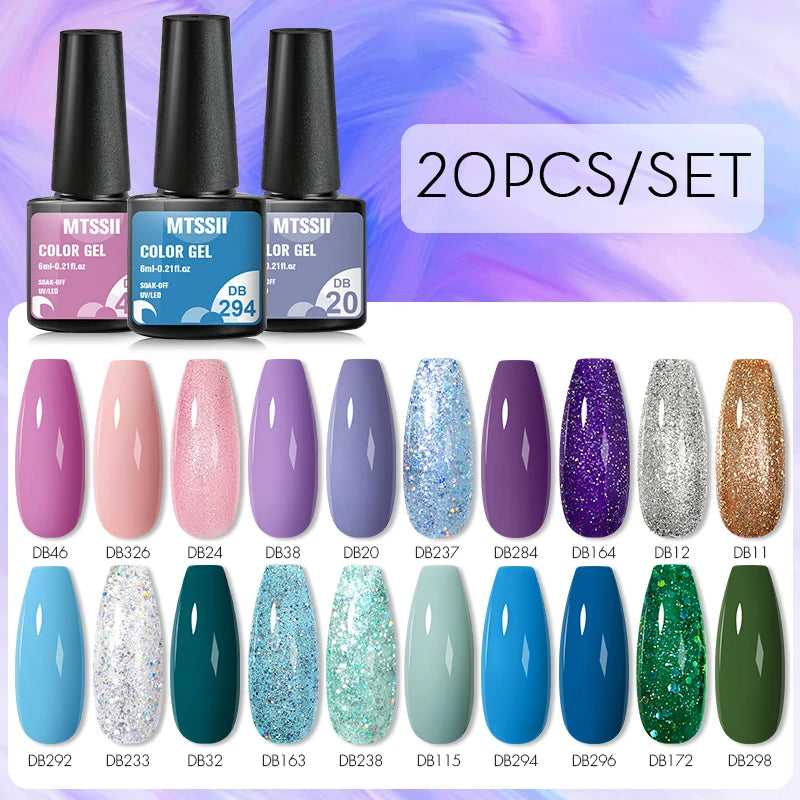 NEW Arrivals 24/40.120PCS Set Colors Gel Nail Polish Set Semi Permanent Hybrid Gel Varnish Set Base Top Coat Soak Off UV LED Nail Gel Kits Manicure Pedicure Accessories Nail Care Tools Sets Cosmetic Supplies