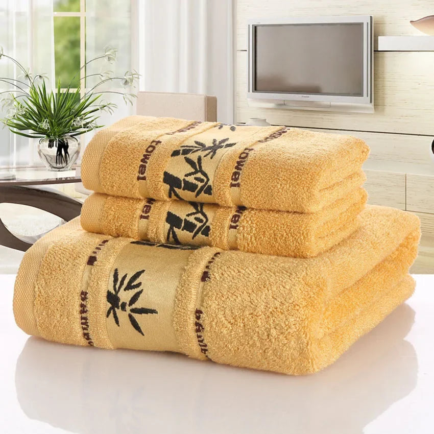100% Bamboo Fiber Towels 3 Colors Set Home Bath Towels for Adults Face Towel  Thick Absorbent  Luxury Bathroom Towels Toalha De Praia Home Bathroom Accessories