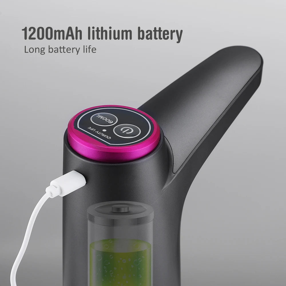 3 PCS Set Automatic Water Dispenser + Base Gray/Green/White Color Electric Water Pump Button Control USB Charge Portable for Kitchen Office Outdoor Drink Dispenser Home Office Watering Supplies