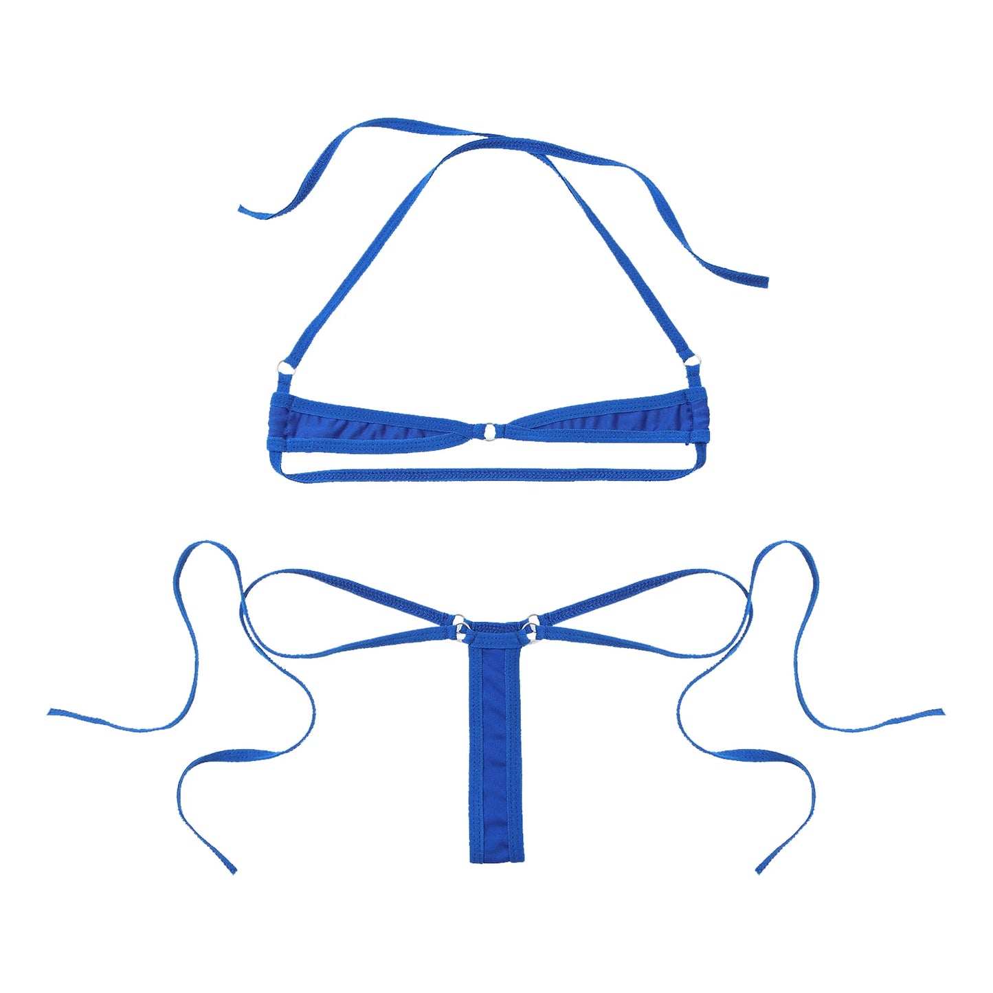 10 Colors Women's Sexy Hot Micro Bikini Set Swimsuit Swimwear Lingerie Lace-Up Halter Bra with Low Rise Brazilian G-String Thong Bathing Suit Beachwear Sexy Girls Swimming Apparel Suit