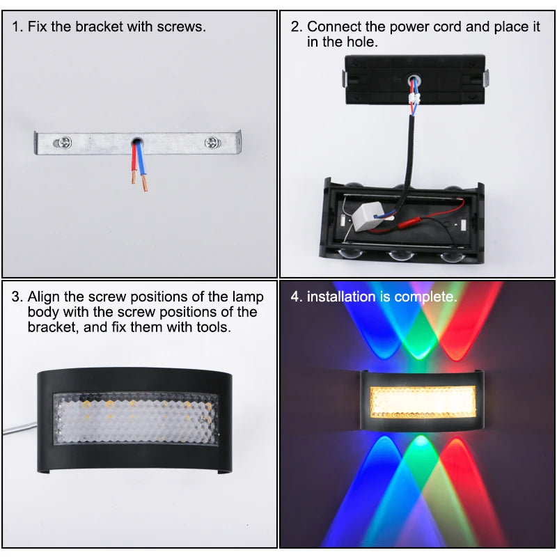 NEW Modern Home 85-265V Up and Down Lighting LED Wall Lamp for Indoor Living Room Dining Room Corridor and Hallway Outdoor RGB Wall Light Lamps Home Lighting Accessories