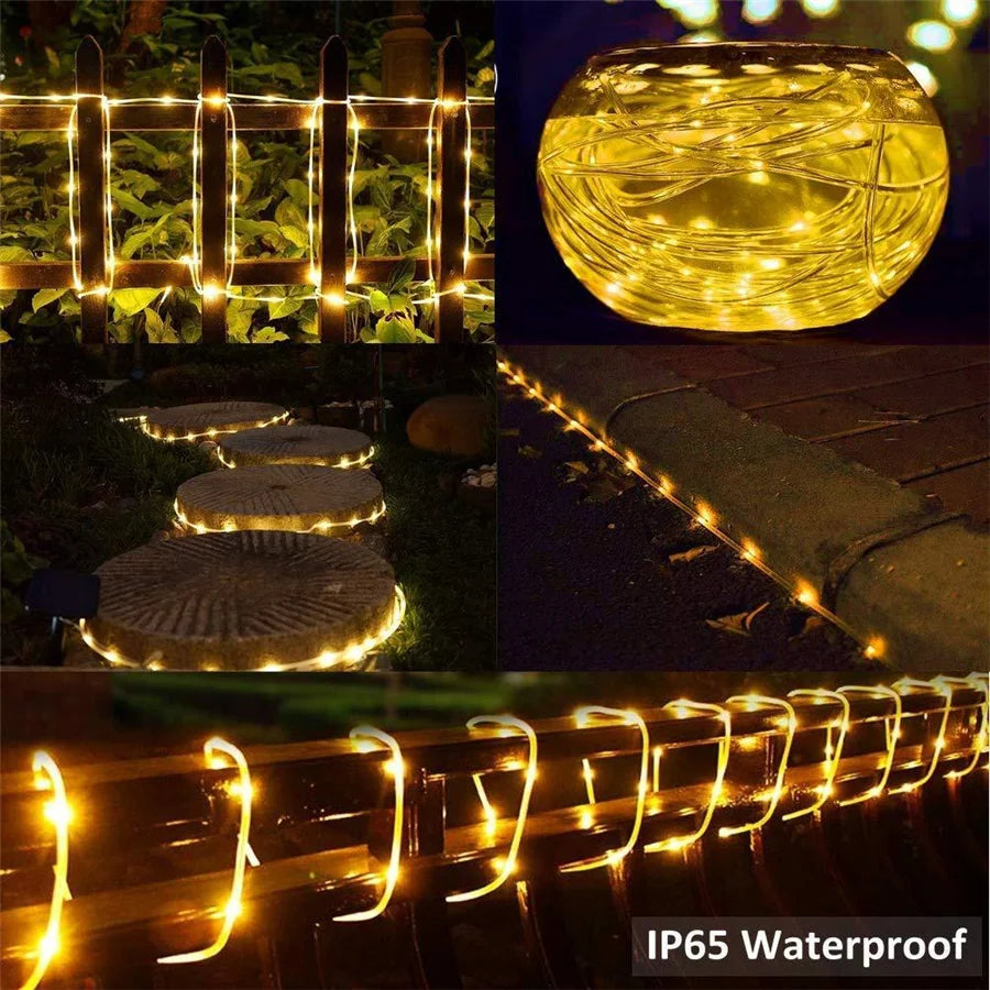 NEW 20/30M-300 LEDS Christmas Garland String Lights Outdoor 8 Modes  Rope Tube Fairy Garden Lights for Party Wedding Holiday Decor