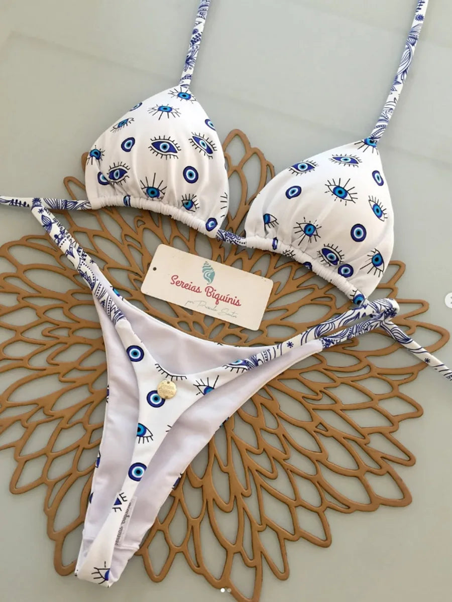 Micro Bikinis 8 Colors Women Swimsuit New Sexy Swimwear Halter Bikini Set Brazilian Biquini Female Thong Beachwear Party Wear