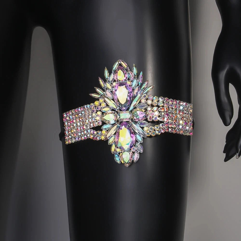 NEW Arrivals Luxury Geometric Thigh Sexy Leg Chain Elastic Women Exaggerate Night Club Dance Evening Rave Party New Leg Jewelry for Women Summer Gifts Female Girls Luxury Jewelry Fashion Supplies