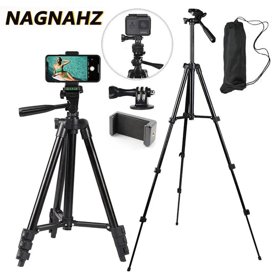NEW NA-3120 Phone Tripod Stand 40inch Universal Photography Live Streaming YouTube TikTok Reels Video Recording for iPhone Samsung Xiaomi Huawei iPhone Aluminum Travel Tripod