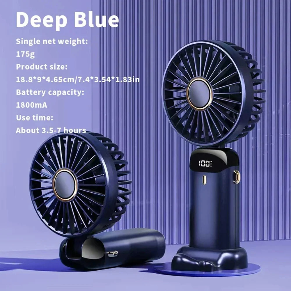 New Arrivals Powerful Wind Cooling Hand Mini USB Fan Portable 5 Speed Personal Pocket Rechargeable Handheld with Hook Outdoor Travel Air Cooling Fans