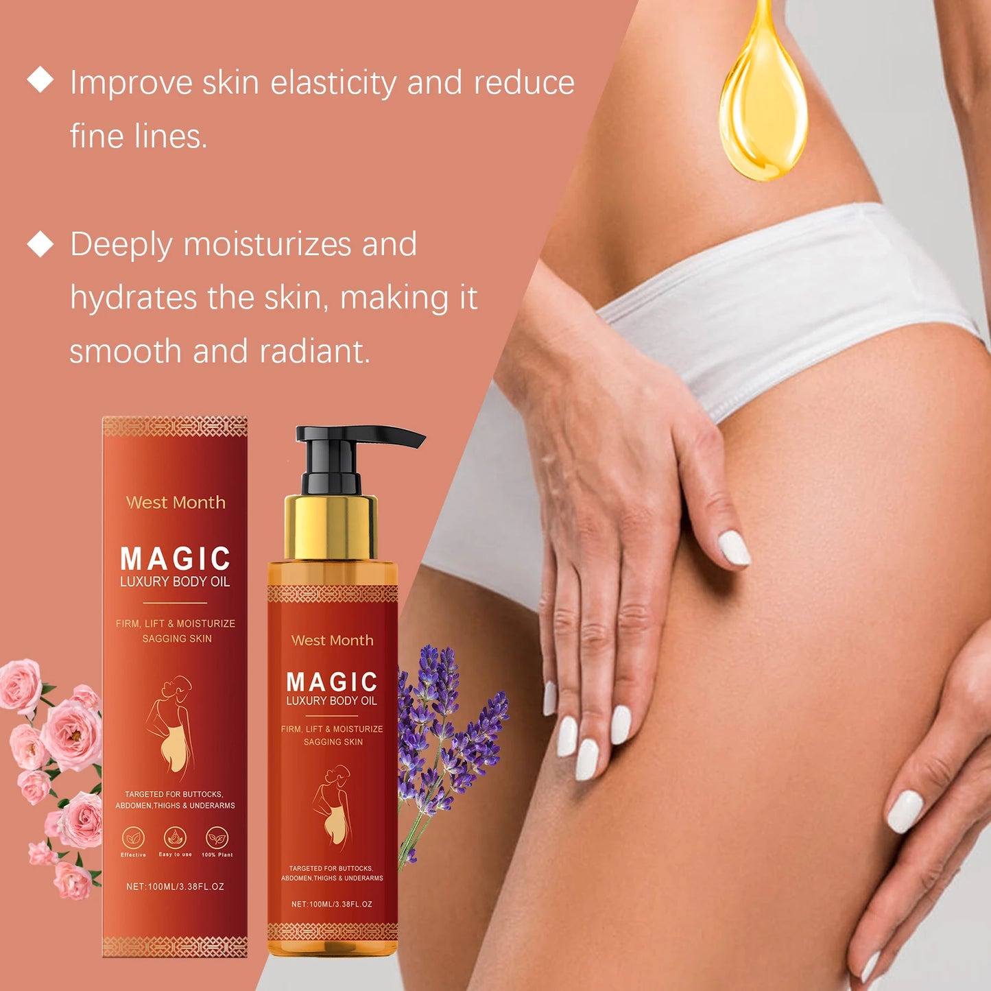 Buy 10 Get 12 Free Body Firming Moisturizing Oil Moisturizes, Lifts, Tightens, Laxity Repairs and Nourishes the Skin, Korean Products Skin Care Sets