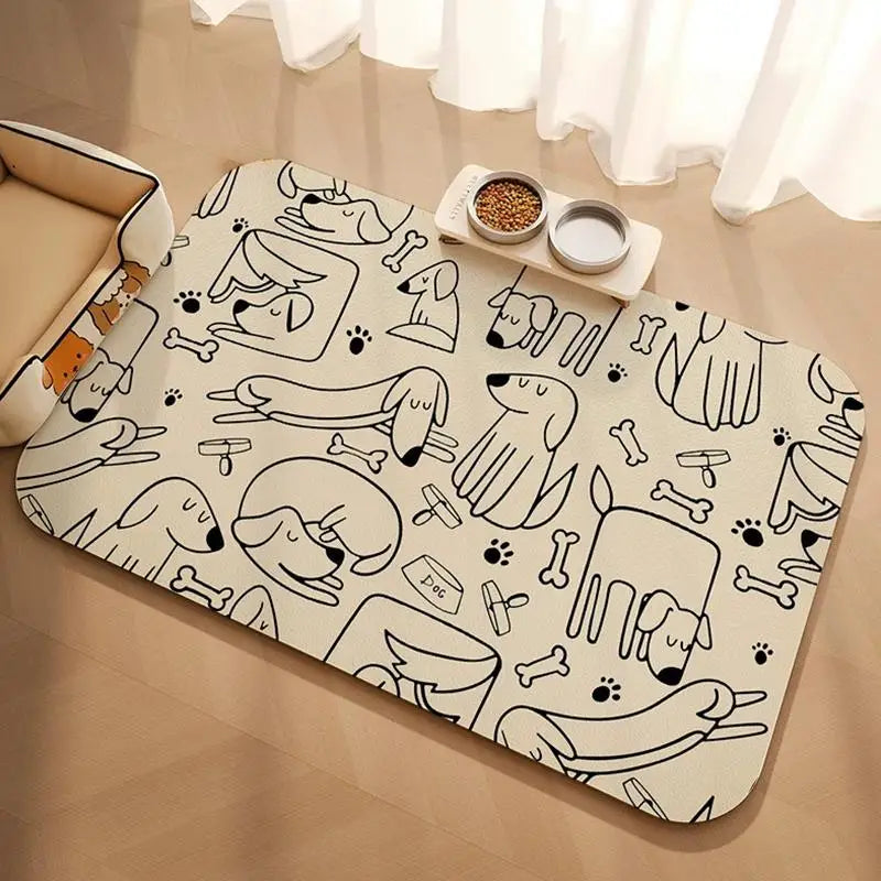 Pet Supplies Mat Domestic Cat Dog Feeding Mat Pet Placemat For Food Water Bowl With Waterproof Quick-Drying Floor Mat Pet Supplies