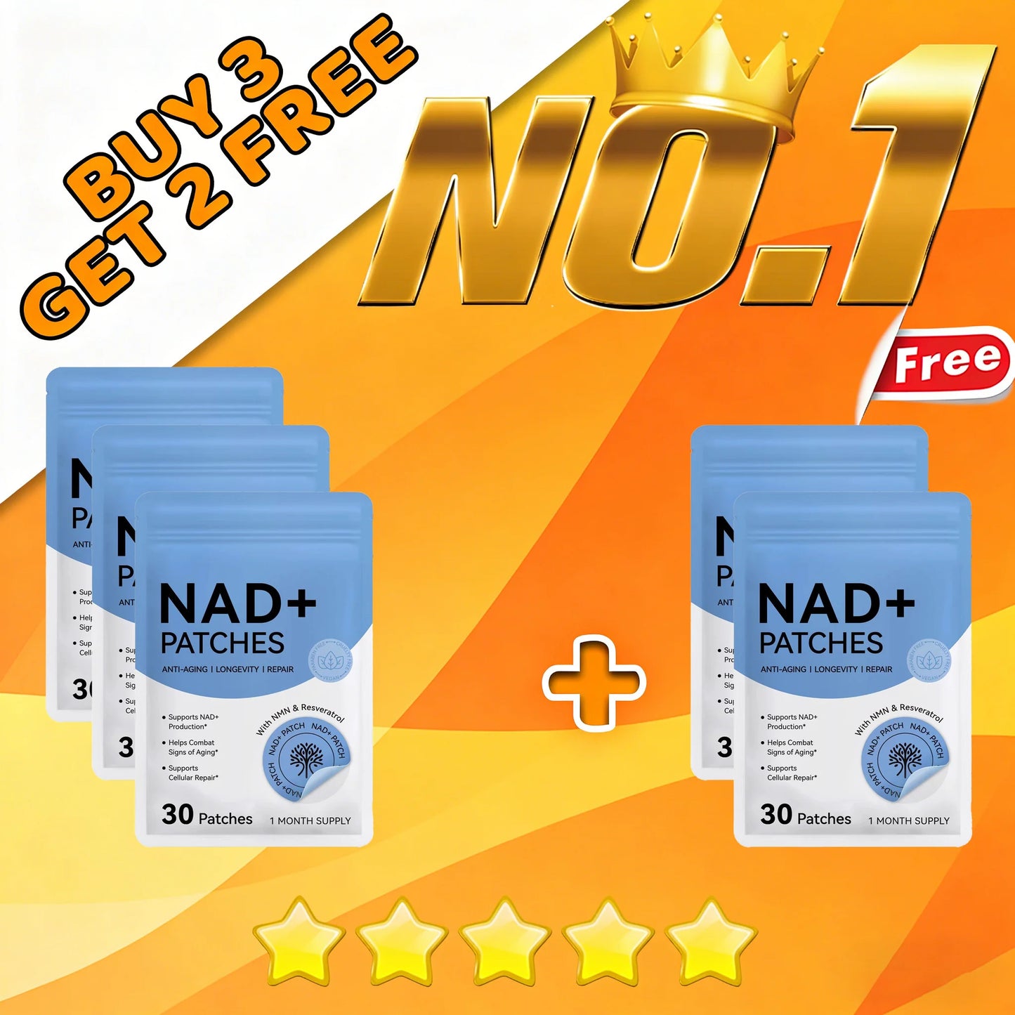Buy 10 Get 12 Free  NAD+ Weight Management Assistance Patch Easy To Use Body Weight Loss Sticker Women Men Body Care Patches Set Body Care Accessory Sets Health Care Supplies