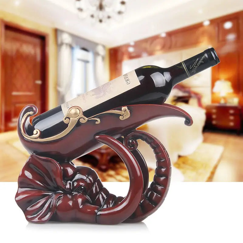 Thailand*s Elephant Red Wine Holder living room luxury wine cabinet decorations High foot wine glass holder household wine bottle rack