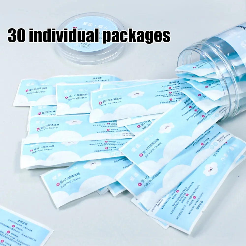 30/60/90/150/300 PCS Set Baby Mouth Cleaning Stick Disposable Detergent Milk Tooth Veil Toothbrush Baby Tongue Coating Brush Scraper Cleaner Wash Newborn Baby Teeth Care