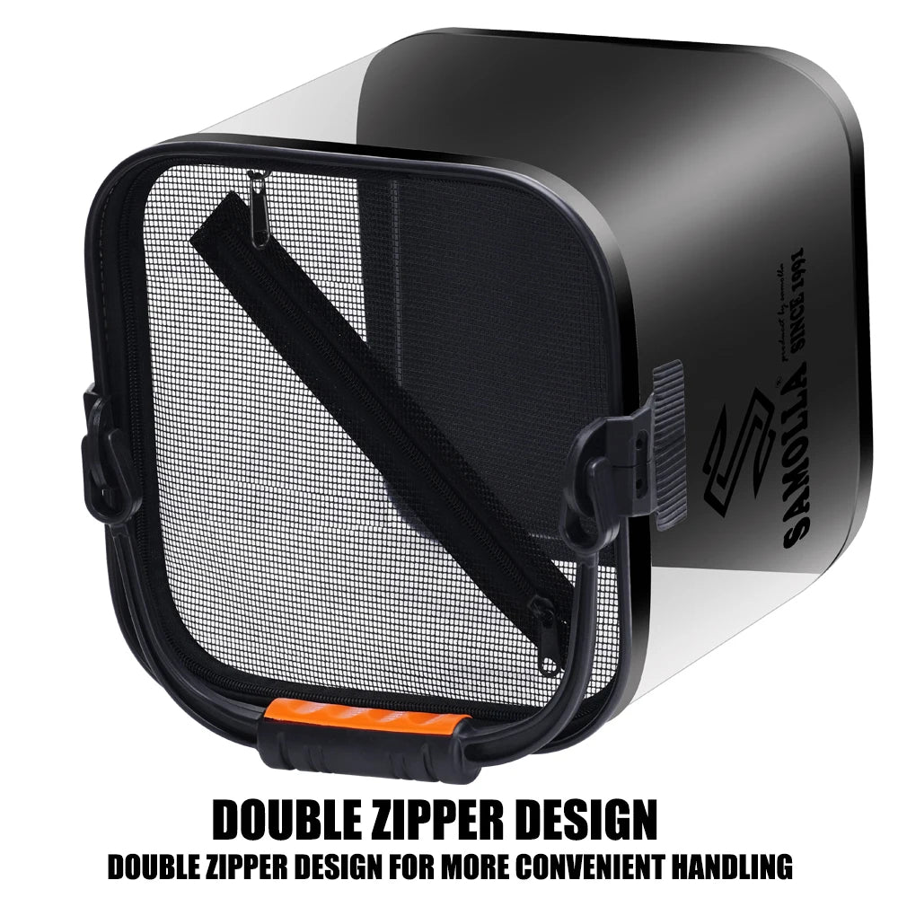 14L Transparent Fishing Bucket Portable Folding Storage Box EVA Live Fish Bag Folding Fishing Bucket