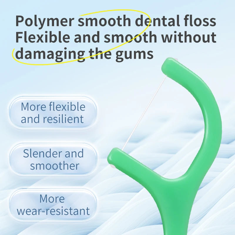 NEW Arrivals 750 PCS Set Mint Dental Floss Stick Travel Business Dinner Household Portable Disposable Care Dental Floss Stick - Oral Care - Deep Cleaning Fresh Breath Dental Accessories Hygiene Care Supplies