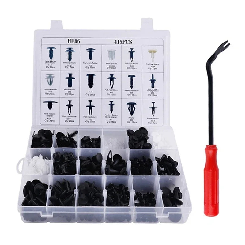 1105/680/800 PCS  Plastic Car Fastener Clips Kit Mixed Car Bumper Door Trim Panel Auto Bumper Rivet Retainer Push Engine Cover