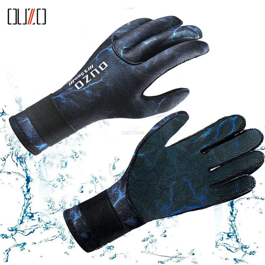 3mm Neoprene S-2XL Professional Diving Gloves Thermal Warm Wetsuit Gloves Anti-Slip Scuba Diving Fishing Spearfish Underwater Camo Hunting Gloves Water Sports Accessories
