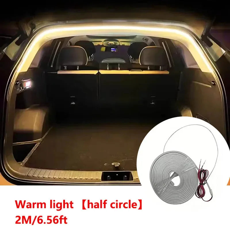 4M Car High Brightness Trunk Lighting Ambient Light Interior Decoration LED Wiring Free Automatic Sensor Tailgate Light Strip