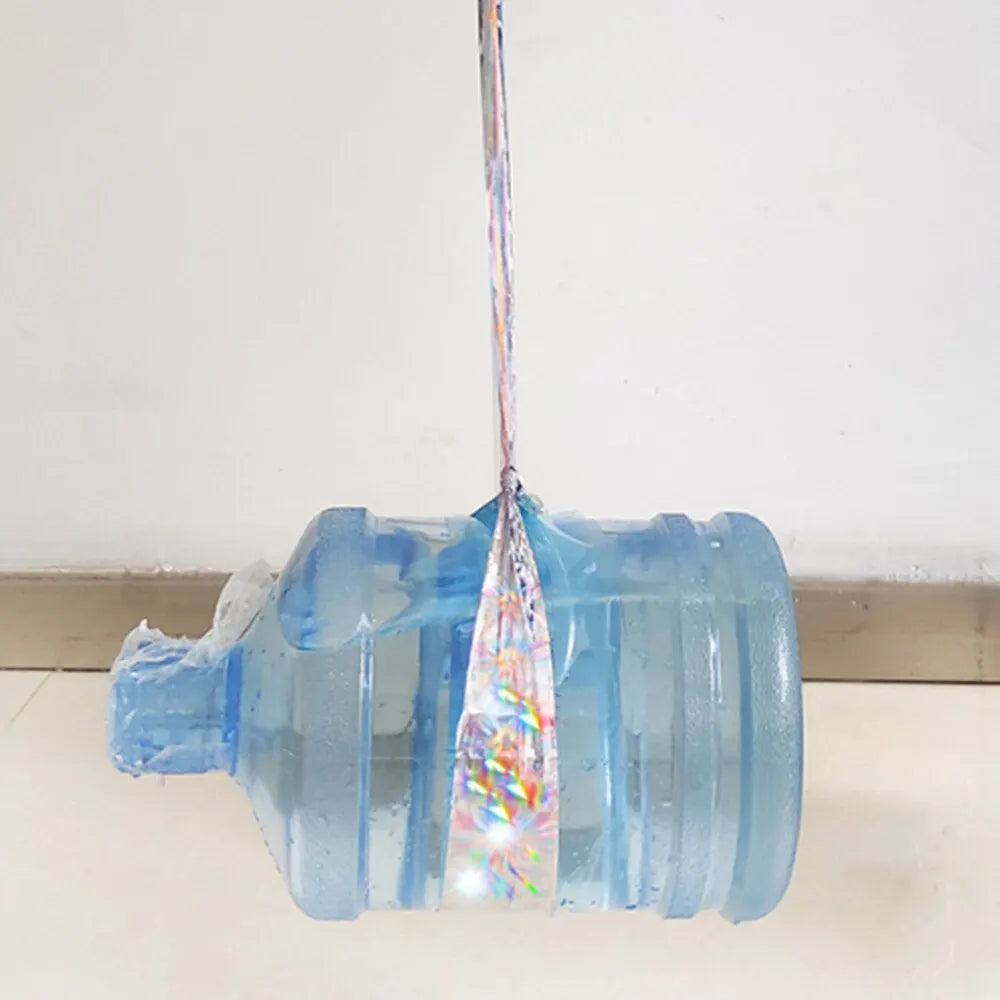 2 Rolls Bird Scare Type Ribbon, Deterrent Visual Audible Reflective Tape to Keep Away Birds, Double Sided Flash Tape
