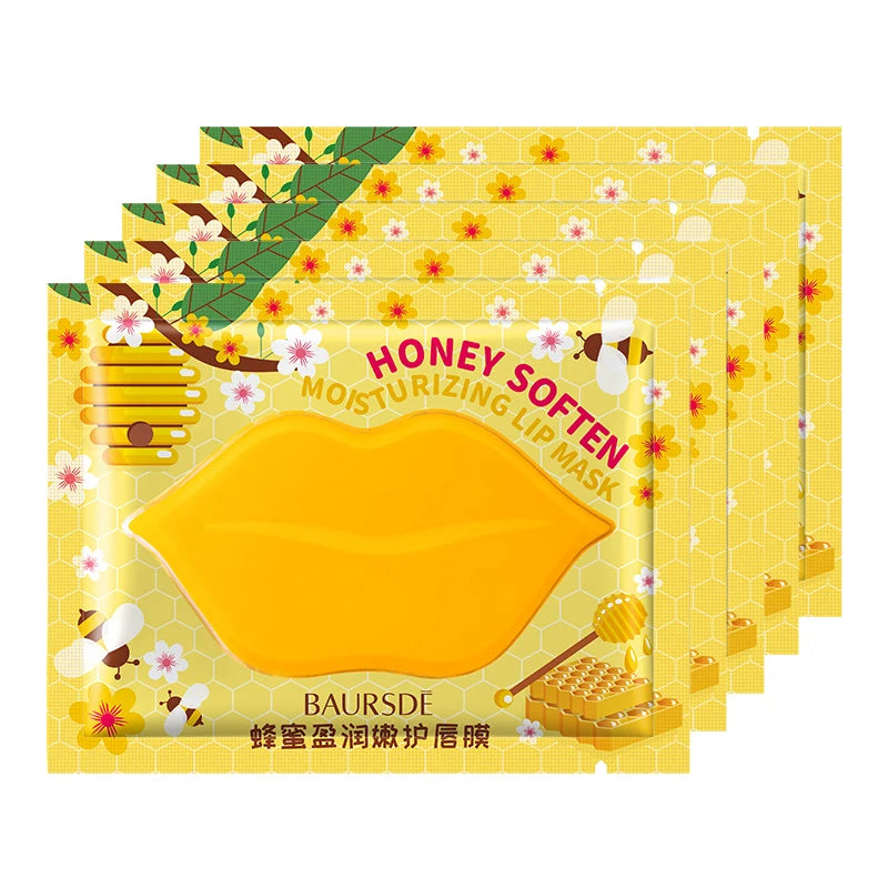 NEW Arrivals 10pcs/lot Korean Lip Mask Honey/Aloe/Honey Peach Collagen Nourishing Lip Mask  Moisturizing Fruits Essence Firming Anti Wrinkle Lip Patch Korean Skin Care Products