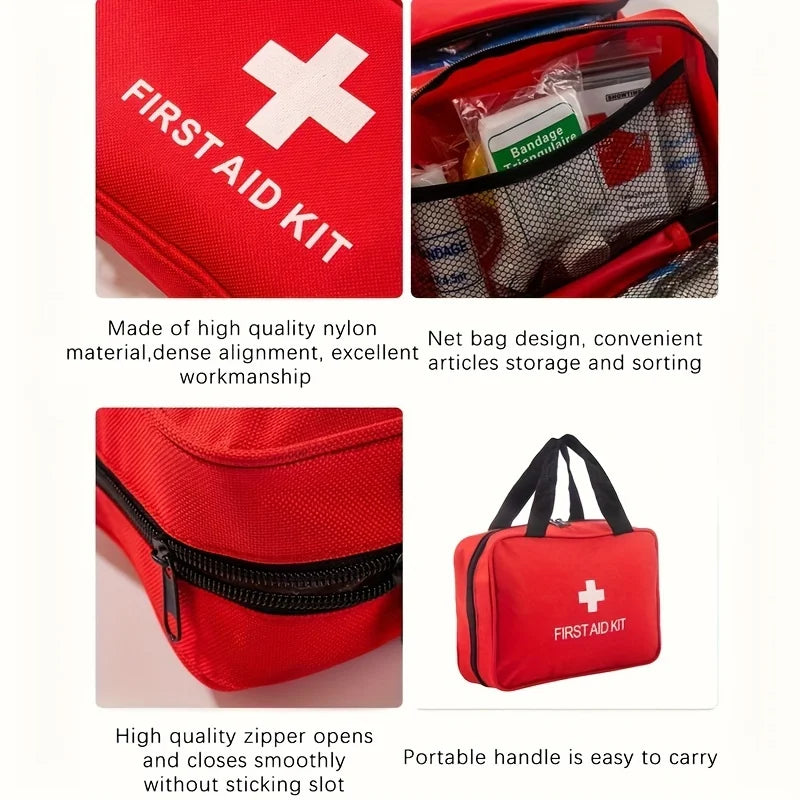 245PCS Deluxe First Aid Kit with Carrying Pouch, Outdoor First Aid Kit - Essential Emergency Kit for Camping, Hiking and Travel