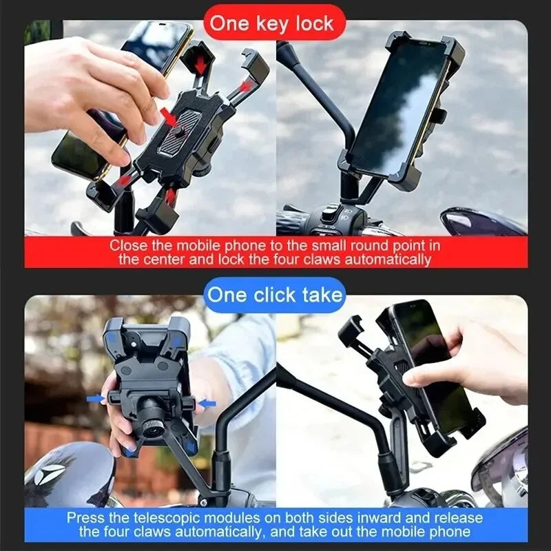 360° Rotatable Electric Bicycle Phone Holder for Smartphone Riding MTB Bike Moto Motorcycle Stand GPS Bracket Non-slip Cycling Sports Accessories