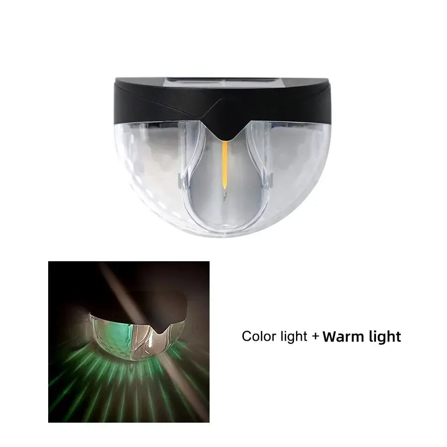 2 Pcs LED Solar Fence Lights Outdoor Waterproof Wall Lights Corrugated Tungsten Lamp for Terrace Garden Path Decorative