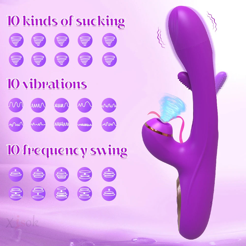 Rabbit Tapping G-Spot Patting Vibrator for Women Clitoris Clit Stimulator Powerful 21 Modes Sex Toy Female Goods for Adults