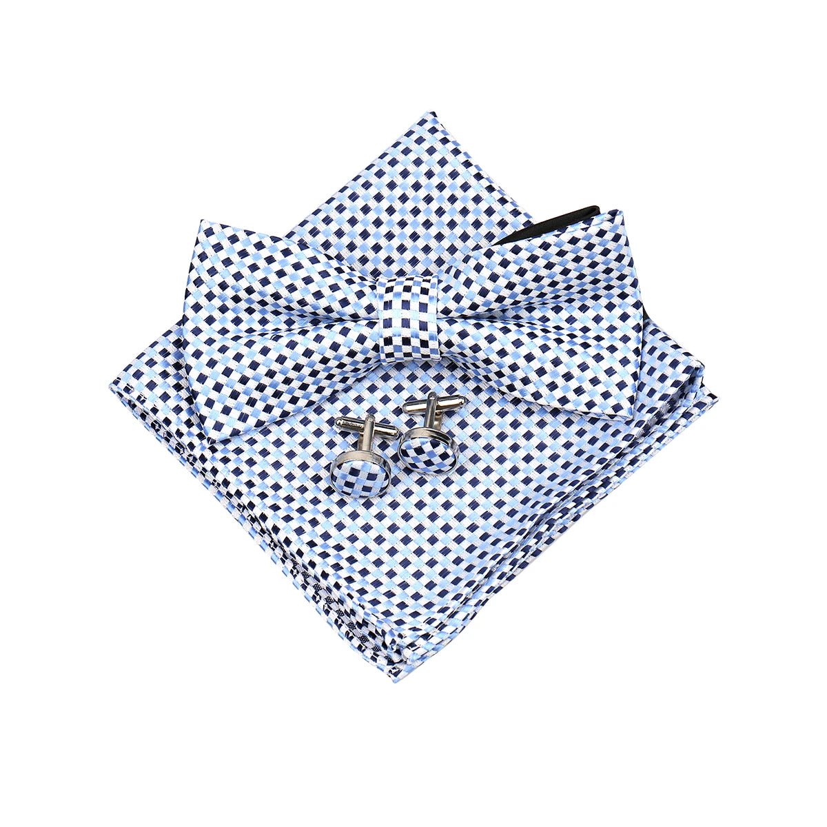 3 PCS Set 55 Colors Luxury Paisley Bowtie Suit Man Bow Tie Pocket Square Cufflinks Wedding Bowknot Accessories Butterfly Neckwear Adjustable Adult Ties
