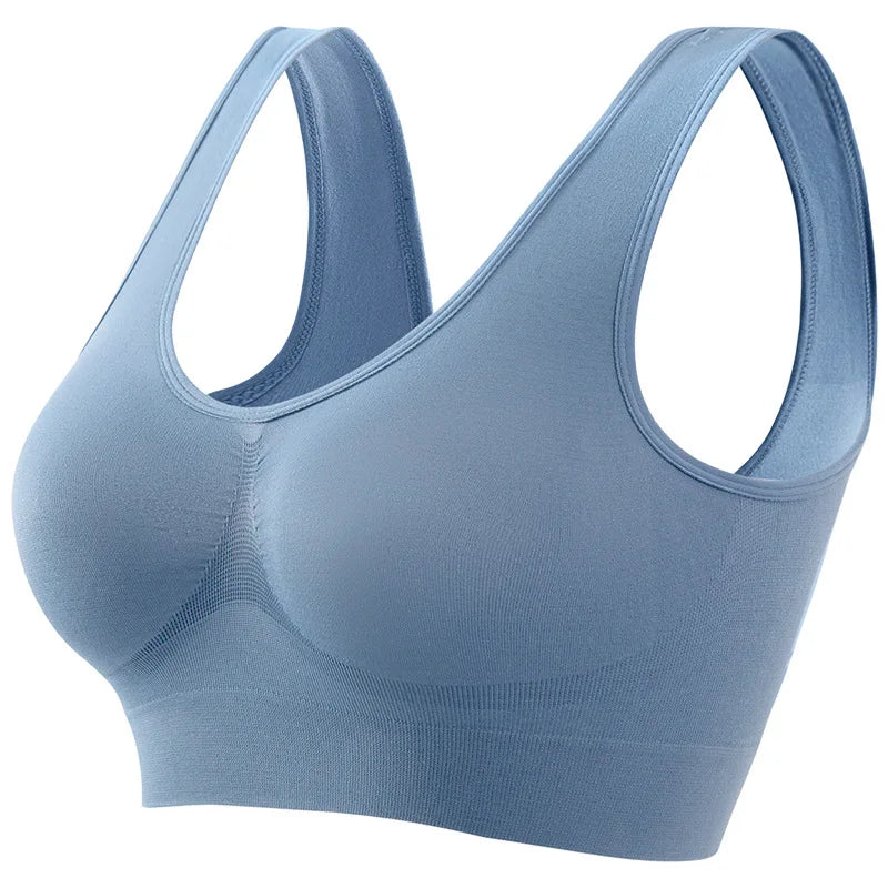 NEW Arrivals S-5XL Plus Size  Women Sports Bra Large Size No Steel Ring Seamless Underwear Removable Chest Pad Running Sport Yoga Vest Bras