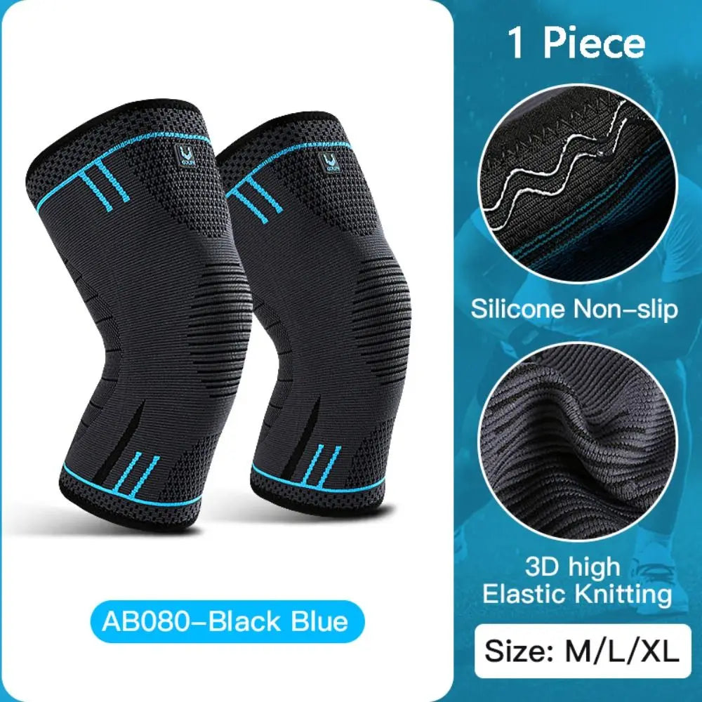 NEW Arrivals Knee Compression Pads Black Red Blue Elastic Knee Patella Protector Basketball Volleyball Outdoor Running Gym Fitness Cycling Support Braces Pain Relief Knee Pad Unisex Sports Accessories Supplies