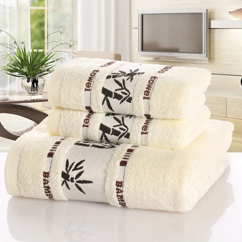 100% Bamboo Fiber Towels 3 Colors Set Home Bath Towels for Adults Face Towel  Thick Absorbent  Luxury Bathroom Towels Toalha De Praia Home Bathroom Accessories